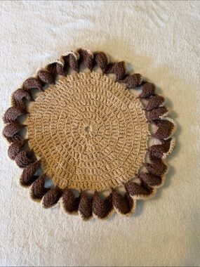 Crochet Doily Brown & Tan